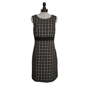 Black Plaid-Patterned Mini Dress